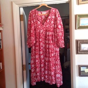 Daughters of India Midi Dress Large  Saffron